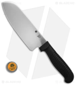 Spyderco 6" Santoku Knife Black Sermollan K08PBK -Spyderco Sales Spyderco 6in Santoku Knife Black Sermollan BHQ 27623 td size