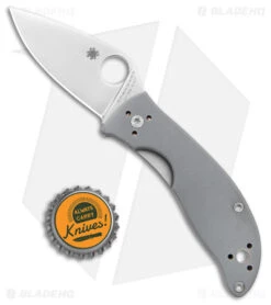 Spyderco Alcyone Liner Lock Knife Gray G-10 (2.75" Satin) C222GPGY -Spyderco Sales Spyderco Alcyone LL Gray G 10 Satin BHQ 71270 jr bottlecap