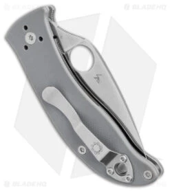 Spyderco Alcyone Liner Lock Knife Gray G-10 (2.75" Satin) C222GPGY -Spyderco Sales Spyderco Alcyone LL Gray G 10 Satin BHQ 71270 jr side