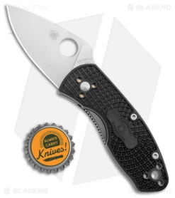 Spyderco Ambitious Lightweight Knife Black FRN (2.25" Satin) C148PBK -Spyderco Sales Spyderco Ambitious Lightweight LL black Satin C148PBK BHQ 145702 jr bottlecap