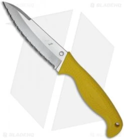 Spyderco Aqua Salt Yellow Fixed Blade Dive Knife (4.69" Satin Serr) FB23SYL