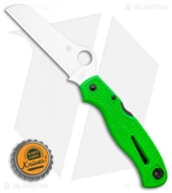 Spyderco Atlantic Salt Folding Dive Knife Green FRN (3.69" Satin LC200N) -Spyderco Sales Spyderco Atlantic Salt Folding Dive Knife Green FRN 3.69 Satin LC200N BHQ 116277 LS Bottlecap