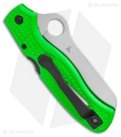 Spyderco Atlantic Salt Folding Dive Knife Green FRN (3.69" Satin LC200N) -Spyderco Sales Spyderco Atlantic Salt Folding Dive Knife Green FRN 3.69 Satin LC200N BHQ 116277 LS Side