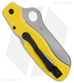 Spyderco Atlantic Salt Folding Dive Knife C89SYL Yellow FRN (3.69" Satin Serr) -Spyderco Sales Spyderco Atlantic Salt Folding Dive Knife Yellow FRN 3in Satin Serr BHQ 3168 td side