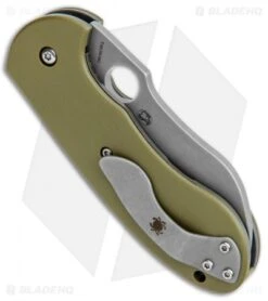 Spyderco Bombshell Flash Batch Folding Knife Green G-10 (3" Stonewash)C250GTIP -Spyderco Sales Spyderco Bombshell Flash Batch Green G 10 SW C250GTIP BHQ 106194 jr side