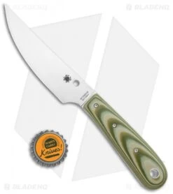 Spyderco Bow River Fixed Blade Knife OD Green/Gray G-10 (4.4" Satin) -Spyderco Sales Spyderco Bow River OD Green Gray G 10 Satin FB46GPOD BHQ 119347 jr bottlecap