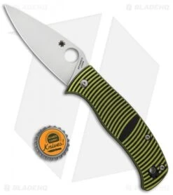 Spyderco Caribbean Compression Lock Knife Black/Yellow G-10 (Satin) C217GP -Spyderco Sales Spyderco Caribbean Compression Lock Black Yellow G 10 Satin C217GP BHQ 67330 jr bottlecap