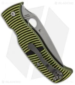 Spyderco Caribbean Compression Lock Knife Black/Yellow G-10 (Satin) C217GP -Spyderco Sales Spyderco Caribbean Compression Lock Black Yellow G 10 Satin C217GP BHQ 67330 jr side