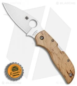 Spyderco Chaparral Lockback Knife Birdseye Maple (2.8" Satin) C152WDP -Spyderco Sales Spyderco Chaparral Lockback Knife Birdseye Maple 2.8 Satin C152WDP BHQ 116291 LS Bottlecap