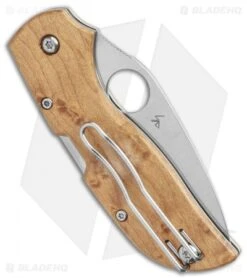 Spyderco Chaparral Lockback Knife Birdseye Maple (2.8" Satin) C152WDP -Spyderco Sales Spyderco Chaparral Lockback Knife Birdseye Maple 2.8 Satin C152WDP BHQ 116291 LS Side