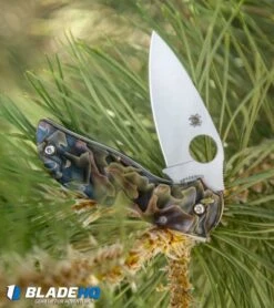 Spyderco Chaparral Folding Knife Raffir Noble Brass/Acrylic (2.8" Satin) C152RNP -Spyderco Sales Spyderco Chaparral Raffir Noble Brass Acrylic C152RNP BHQ 50826 jr lifestyle