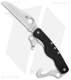 Spyderco ClipiTool Rescue Multi-Tool Knife Black G-10 (3.5" Satin Serr) C209GS