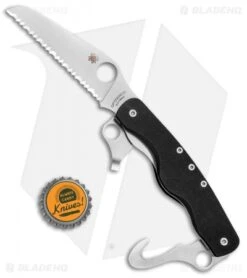 Spyderco ClipiTool Rescue Multi-Tool Knife Black G-10 (3.5" Satin Serr) C209GS -Spyderco Sales Spyderco ClipiTool Rescue Multi Tool Black G 10 Satin Serr C209GS BHQ 78701 jr bottlecap