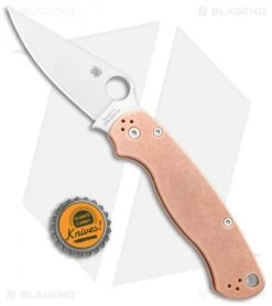 Spyderco Copper Paramilitary 2 Knife (3.4" Satin REX 45) C81CUP2 -Spyderco Sales Spyderco Copper Paramilitary 2 Knife Satin C81CUP2 BHQ 96305 jr bottlecap