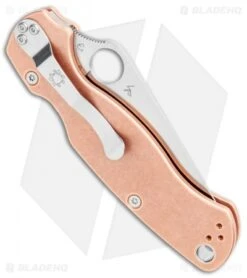 Spyderco Copper Paramilitary 2 Knife (3.4" Satin REX 45) C81CUP2 -Spyderco Sales Spyderco Copper Paramilitary 2 Knife Satin C81CUP2 BHQ 96305 jr side