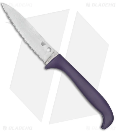 Spyderco Counter Critter Kitchen Knife Purple (3.4" Satin Serrated) K21SPR 3 Spyderco Counter Critter Kitchen Knife Purple (3.4" Satin Serrated) K21SPR