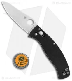 Spyderco D'Allara 3 Ball Bearing Lock Knife Black G-10 (3.4" Satin) C82GP3 -Spyderco Sales Spyderco DAllara 3 Ball Bearing Black G 10 C82GP3 BHQ 50822 jr bottlecap 2