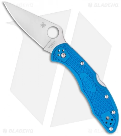 Spyderco Delica 4 Knife Flat-Ground Blue FRN (2.88" Satin) C11FPBL 3 Spyderco Delica 4 Knife Flat-Ground Blue FRN (2.88" Satin) C11FPBL