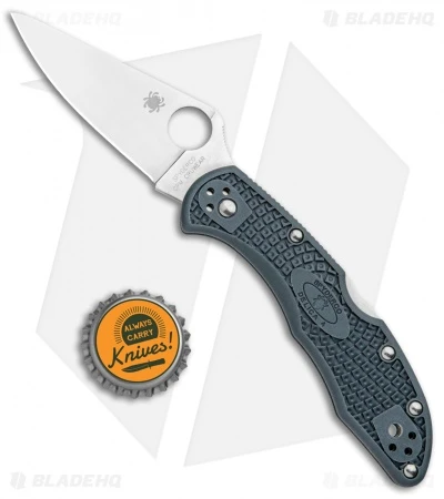 Spyderco Delica 4 Knife Flat Ground Dark Gray FRN (2.88" Satin CRU-WEAR) C11PDGY 6 Spyderco Delica 4 Knife Flat Ground Dark Gray FRN (2.88" Satin CRU-WEAR) C11PDGY - Image 4