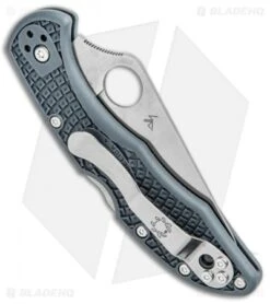 Spyderco Delica 4 Knife Flat Ground Dark Gray FRN (2.88" Satin CRU-WEAR) C11PDGY 8 Spyderco Delica 4 Knife Flat Ground Dark Gray FRN (2.88" Satin CRU-WEAR) C11PDGY -Spyderco Sales Spyderco Delica 4 Flat Ground Dark Gray Satin C11PDGY BHQ 100489 jr side