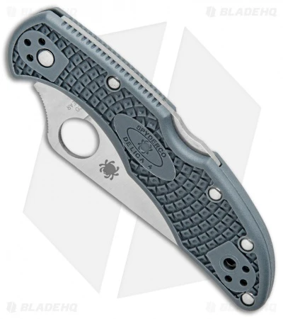 Spyderco Delica 4 Knife Flat Ground Dark Gray FRN (2.88" Satin CRU-WEAR) C11PDGY 4 Spyderco Delica 4 Knife Flat Ground Dark Gray FRN (2.88" Satin CRU-WEAR) C11PDGY - Image 2