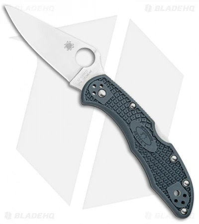 Spyderco Delica 4 Knife Flat Ground Dark Gray FRN (2.88" Satin CRU-WEAR) C11PDGY 3 Spyderco Delica 4 Knife Flat Ground Dark Gray FRN (2.88" Satin CRU-WEAR) C11PDGY