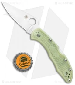 Spyderco Delica 4 Knife Flat Ground Glow Scales (2.88" Satin) C11FPGITD 11 Spyderco Delica 4 Knife Flat Ground Glow Scales (2.88" Satin) C11FPGITD -Spyderco Sales Spyderco Delica 4 Flat Ground Glow Satin C11FPGITD BHQ 103484 jr bottlecap