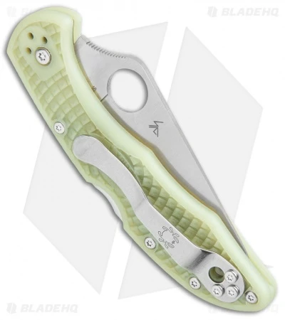 Spyderco Delica 4 Knife Flat Ground Glow Scales (2.88" Satin) C11FPGITD 5 Spyderco Delica 4 Knife Flat Ground Glow Scales (2.88" Satin) C11FPGITD - Image 3