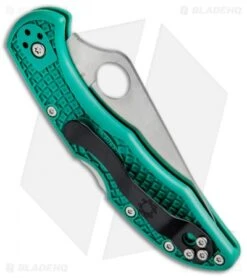Spyderco Delica 4 Knife Flat Ground Green FRN (2.88" Satin Plain) C11FPGR 7 Spyderco Delica 4 Knife Flat Ground Green FRN (2.88" Satin Plain) C11FPGR -Spyderco Sales Spyderco Delica 4 Green C11FPGR BHQ 5333 jr side 2