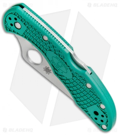Spyderco Delica 4 Knife Flat Ground Green FRN (2.88" Satin Plain) C11FPGR 4 Spyderco Delica 4 Knife Flat Ground Green FRN (2.88" Satin Plain) C11FPGR - Image 2