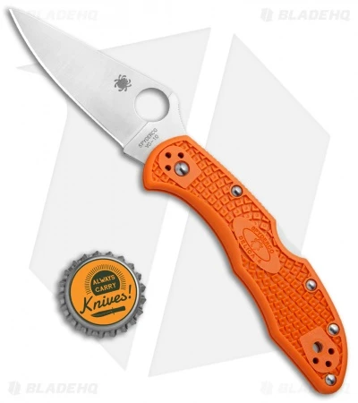 Spyderco Delica 4 Knife Flat Ground Orange FRN (2.88" Satin) C11FPOR 6 Spyderco Delica 4 Knife Flat Ground Orange FRN (2.88" Satin) C11FPOR - Image 4