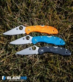 Spyderco Delica 4 Knife Flat-Ground Blue FRN (2.88" Satin) C11FPBL 7 Spyderco Delica 4 Knife Flat-Ground Blue FRN (2.88" Satin) C11FPBL -Spyderco Sales Spyderco Delica 4 Knife Flat Ground Orange FRN Satin C11FPOR BHQ 10397 kp grass web