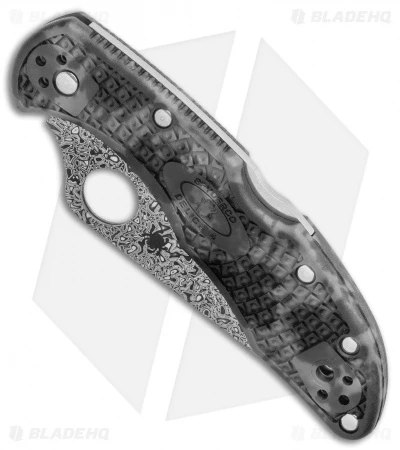 Spyderco Delica 4 Knife Flat Ground Zome Gray FRN (2.88" Damascus) C11ZPGYD 4 Spyderco Delica 4 Knife Flat Ground Zome Gray FRN (2.88" Damascus) C11ZPGYD - Image 2