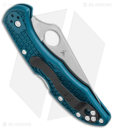 Spyderco Delica 4 Lightweight Lockback Knife Blue FRN (2.9" Serr) C11FSK390 5 Spyderco Delica 4 Lightweight Lockback Knife Blue FRN (2.9" Serr) C11FSK390 - Image 3