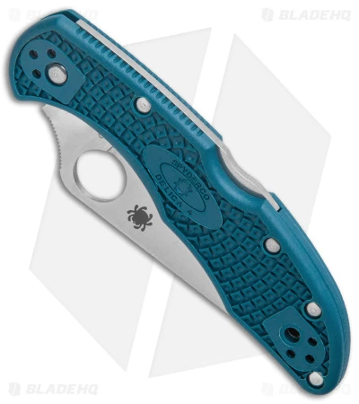 Spyderco Delica 4 Lightweight Lockback Knife Blue FRN (2.9" Serr) C11FSK390 4 Spyderco Delica 4 Lightweight Lockback Knife Blue FRN (2.9" Serr) C11FSK390 - Image 2