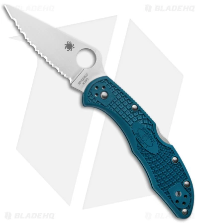 Spyderco Delica 4 Lightweight Lockback Knife Blue FRN (2.9" Serr) C11FSK390 3 Spyderco Delica 4 Lightweight Lockback Knife Blue FRN (2.9" Serr) C11FSK390