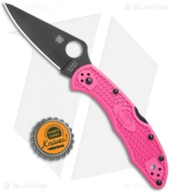 Spyderco Delica 4 Lightweight Lockback Knife Pink FRN (2.88" Black S30V) 9 Spyderco Delica 4 Lightweight Lockback Knife Pink FRN (2.88" Black S30V) -Spyderco Sales Spyderco Delica 4 Lightweight LB Pink FRN Black C11FPPNS30VBK BHQ 116281 jr bottlecap