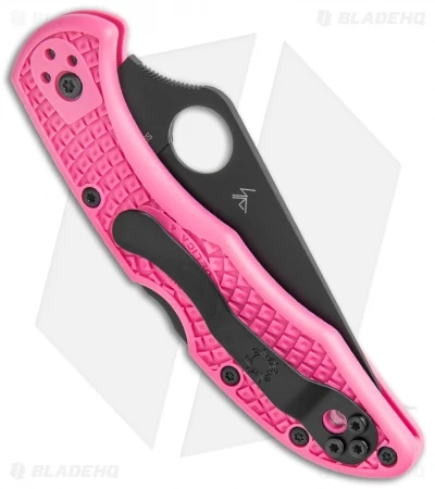 Spyderco Delica 4 Lightweight Lockback Knife Pink FRN (2.88" Black S30V) 5 Spyderco Delica 4 Lightweight Lockback Knife Pink FRN (2.88" Black S30V) - Image 3