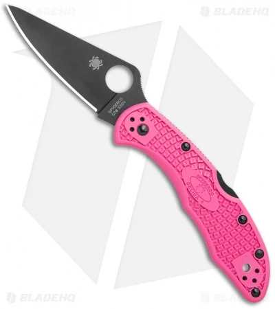 Spyderco Delica 4 Lightweight Lockback Knife Pink FRN (2.88" Black S30V) 3 Spyderco Delica 4 Lightweight Lockback Knife Pink FRN (2.88" Black S30V)