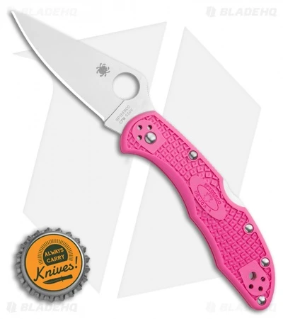Spyderco Delica 4 Lightweight Lockback Knife Pink FRN (2.88" Satin S30V) 6 Spyderco Delica 4 Lightweight Lockback Knife Pink FRN (2.88" Satin S30V) - Image 4