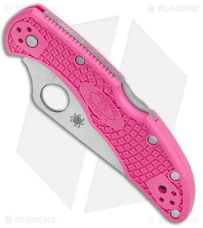 Spyderco Delica 4 Lightweight Lockback Knife Pink FRN (2.88" Satin S30V) 4 Spyderco Delica 4 Lightweight Lockback Knife Pink FRN (2.88" Satin S30V) - Image 2
