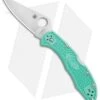 Spyderco Delica 4 Lightweight Knife Teal FRN (2.88" Satin) C11FPTL -Spyderco Sales Spyderco Delica 4 Lightweight Teal FRN Satin SPYC11FPTL BHQ 77421 jr 3