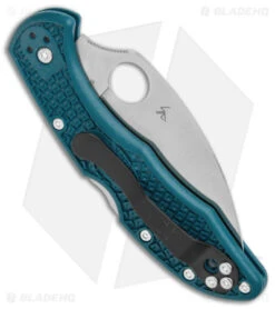 Spyderco Delica 4 Lightweight Wharncliffe Knife Blue FRN (2.9" Satin) C11FPWK390 -Spyderco Sales Spyderco Delica 4 Lightweight Wharncliffe Blue FRN Satin C11FPWK390 BHQ 121023 jr side