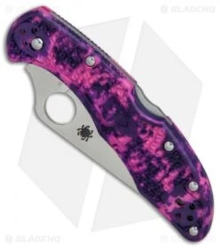 Spyderco Delica 4 Knife Flat Ground Zome Pink/Purple FRN (2.88" VG10) C11ZFPPN -Spyderco Sales Spyderco Delica 4 Pink Purple FRN satin BHQ 76575 er spine