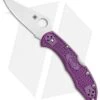 Spyderco Delica 4 Knife Flat Ground Purple FRN (2.88" Satin) C11FPPR -Spyderco Sales Spyderco Delica 4 Purple Flat Ground C11FPPR BHQ 5332 jr 2