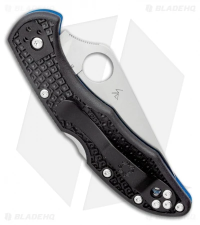 Spyderco Delica 4 Thin Blue Line Knife Black FRN (2.9" Satin Serr) C11FPSBKBL 5 Spyderco Delica 4 Thin Blue Line Knife Black FRN (2.9" Satin Serr) C11FPSBKBL - Image 3