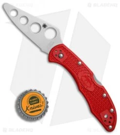 Spyderco Delica 4 Knife Trainer Knife Red FRN (2.88" Dull) C11TR -Spyderco Sales Spyderco Delica 4 Trainer Red FRN dull BHQ 13464 er bottlecap