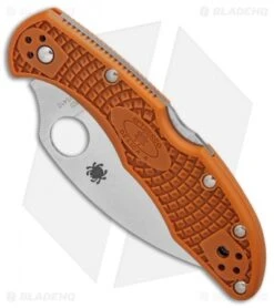 Spyderco Delica 4 Wharncliffe Sprint Run Knife Burnt Orange (2.9" HAP40 Core) -Spyderco Sales Spyderco Delica 4 Wharncliffe Sprint Run Burnt Orange HAP40 Core BHQ 78692 er spine
