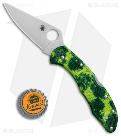 Spyderco Delica 4 Knife Flat Ground Zome Green/Yellow FRN (2.8" S30V) C11ZFPYL 6 Spyderco Delica 4 Knife Flat Ground Zome Green/Yellow FRN (2.8" S30V) C11ZFPYL - Image 4