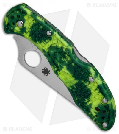 Spyderco Delica 4 Knife Flat Ground Zome Green/Yellow FRN (2.8" S30V) C11ZFPYL 5 Spyderco Delica 4 Knife Flat Ground Zome Green/Yellow FRN (2.8" S30V) C11ZFPYL - Image 3